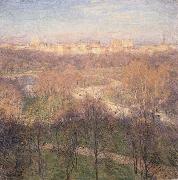 Metcalf, Willard Leroy Early Spring Afternoon,Central Park Spain oil painting artist